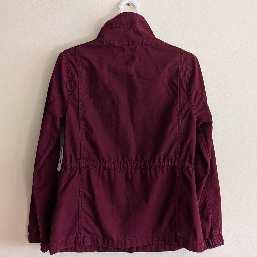 NWT🏷️ Old Navy Utility Bomber Jacket, Wine Burgundy, XS - Picture 9 of 16